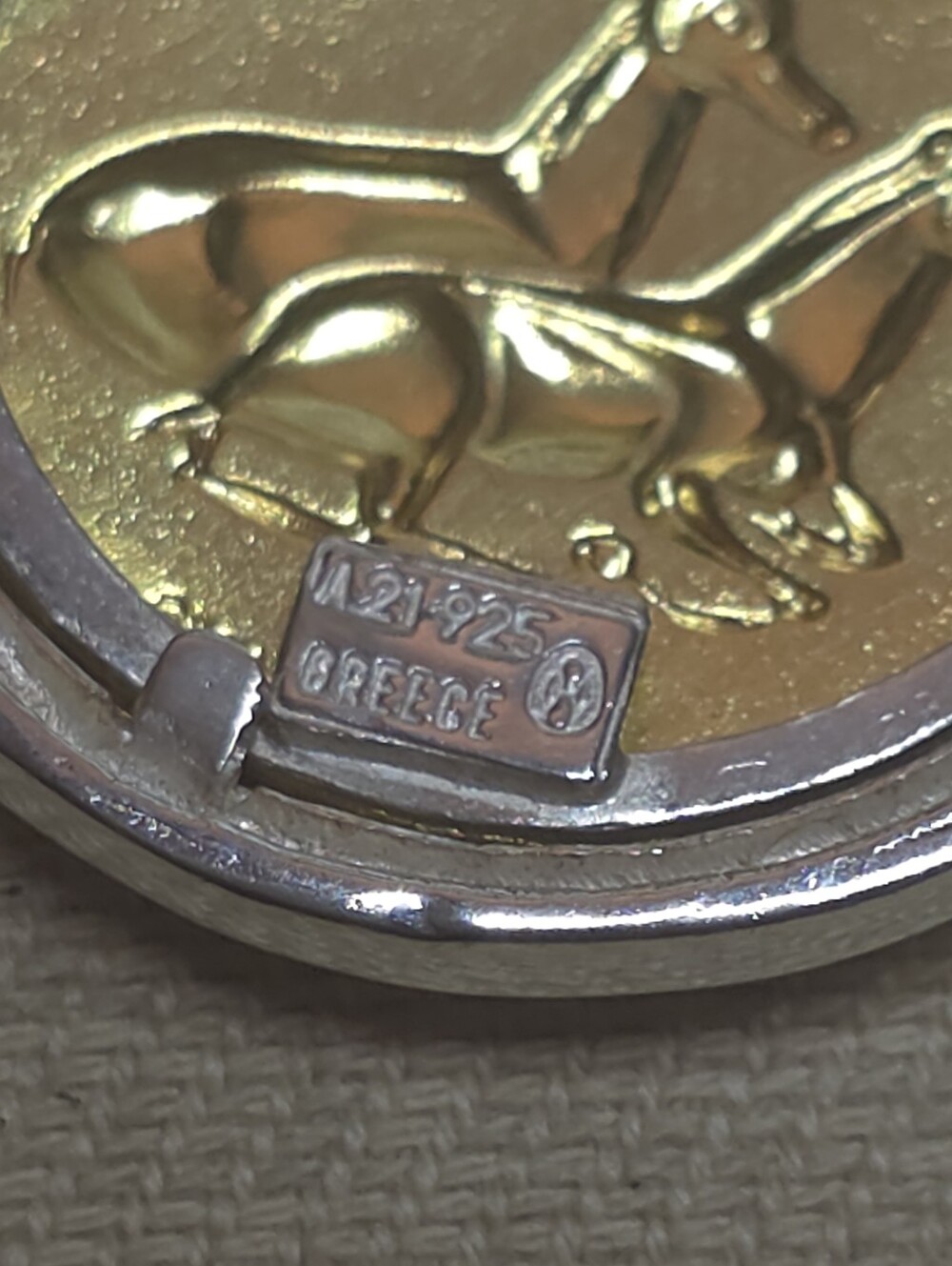 SOLID 18K LLIAS LALAOUNIS GREEK GOLD COIN SET IN A 925 BEZEL AND AN 18IN CHAIN - Picture 5 of 8